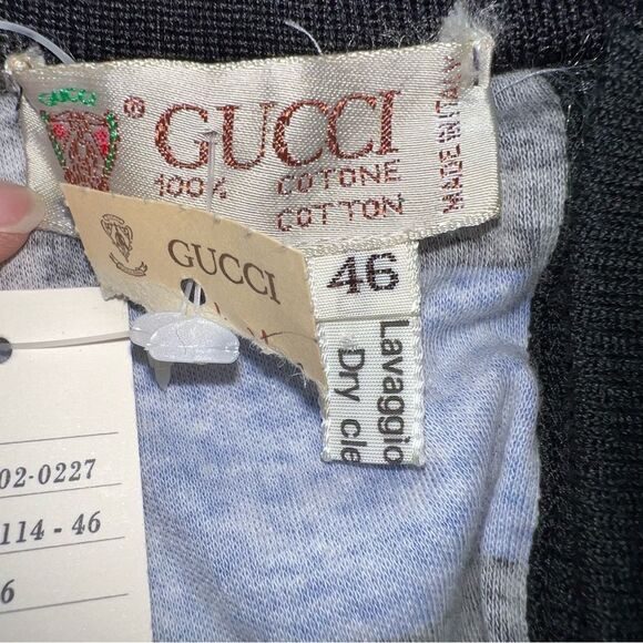 Gucci 100% Cotton Printed Striped Short Sleeve Polo Shirt w/Buttons at the Back - Picture 9 of 10